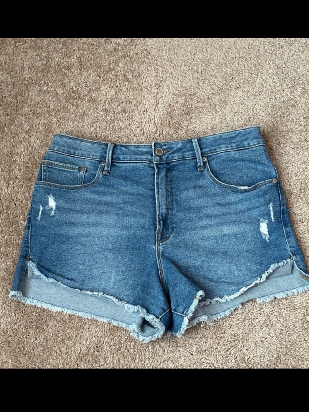 Good American High Rise Denim Shorts
